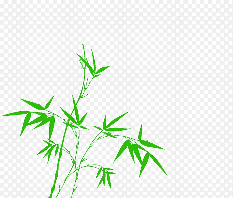 绿色竹子竹叶边框素材免扣图