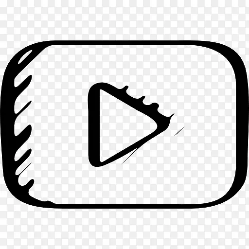 YouTube的符号播放按钮变素描图标