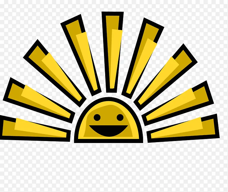 卡通太阳头像表情矢量图