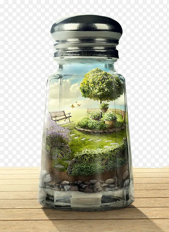 装满风景的瓶子
