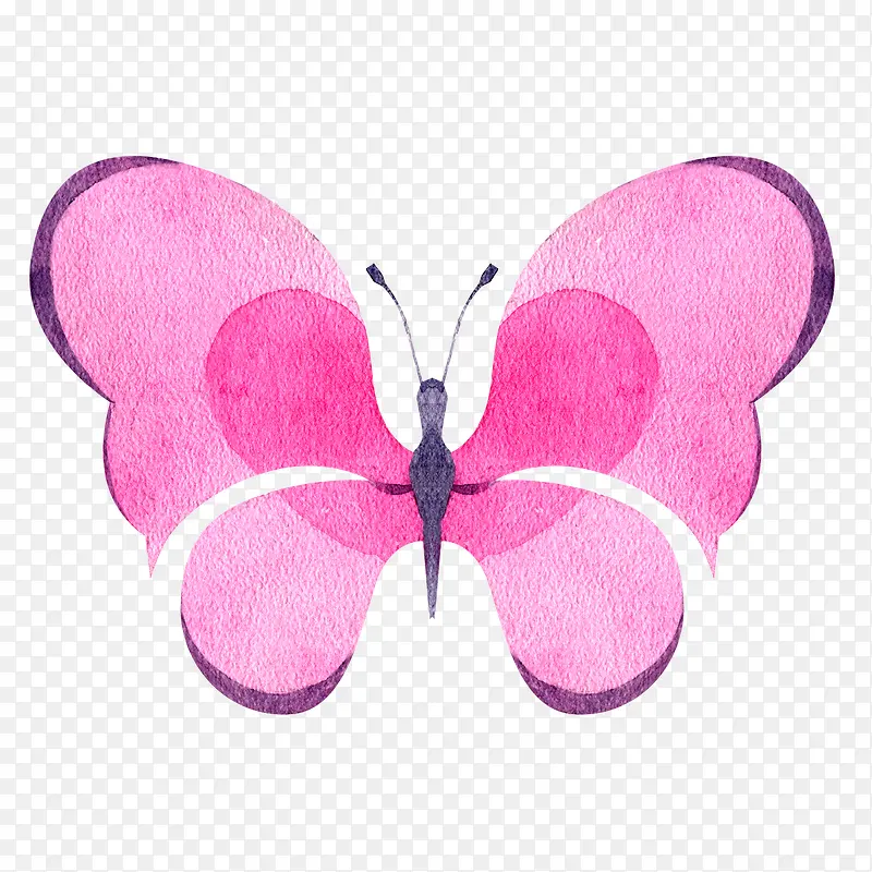 情人节手绘粉色蝴蝶图案