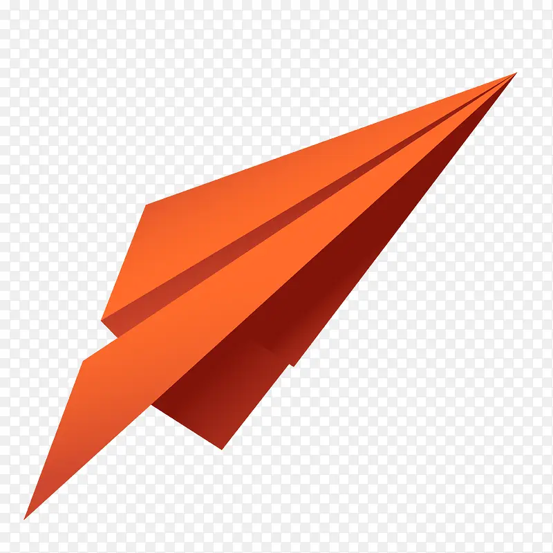 精美橘色卡通纸飞机