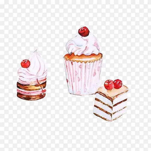 樱桃奶糕手绘画素材图片