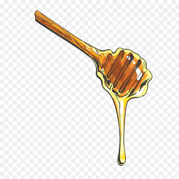 手绘黄色蜂蜜搅拌棒