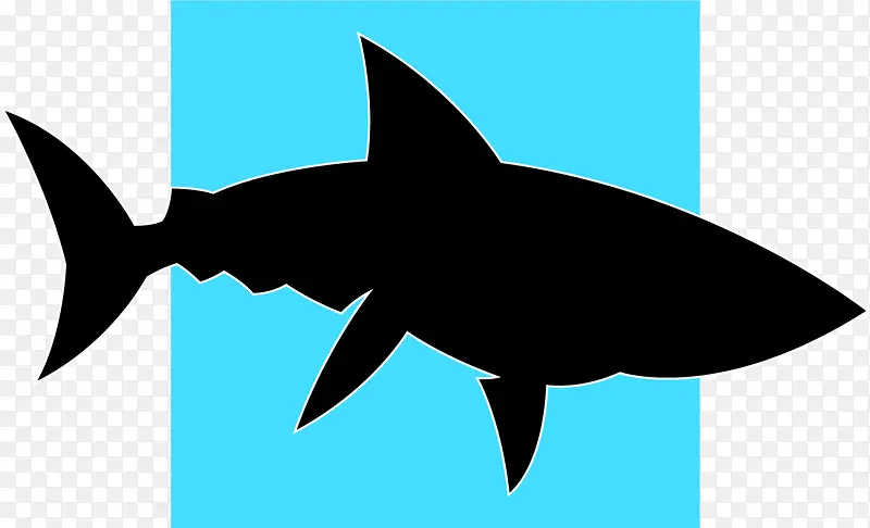 大海鲨鱼蓝色标签