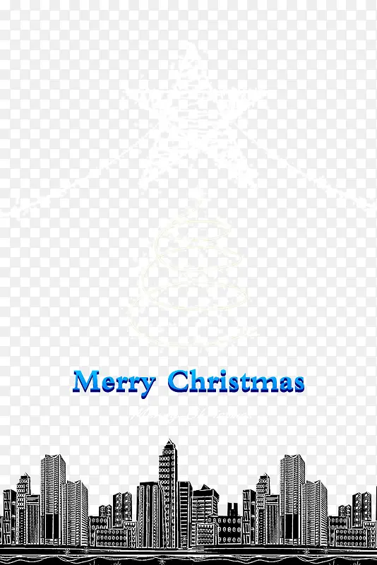 圣诞节城市剪影背景