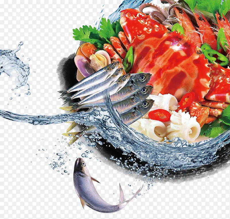 免抠新鲜海鲜蔬菜食物