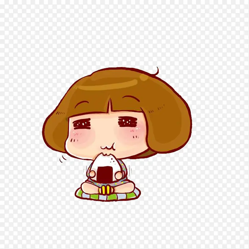 享受美食的小女孩