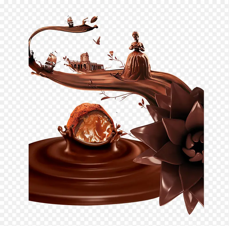 棕色松露巧克力黑巧克力