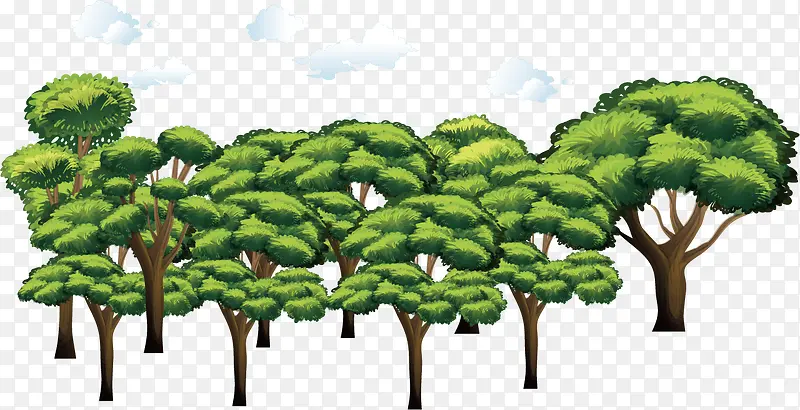 大树绿色森林海报元素
