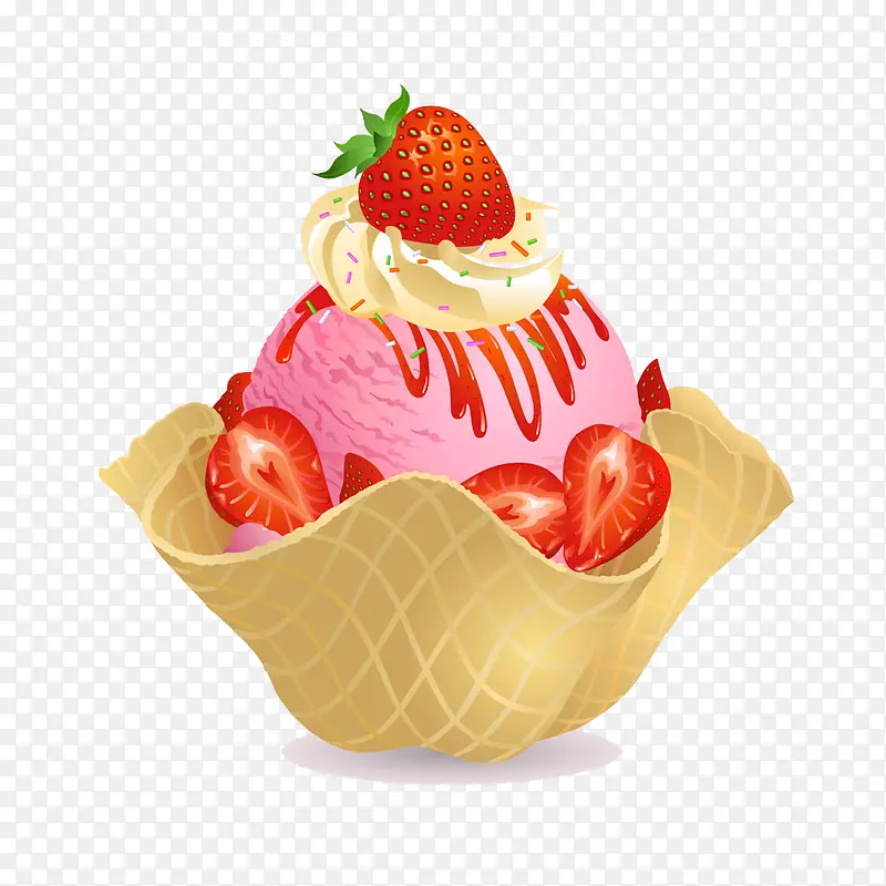 奶牛草莓冰淇淋