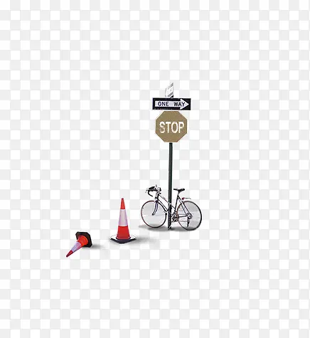 自行车停车牌与路障