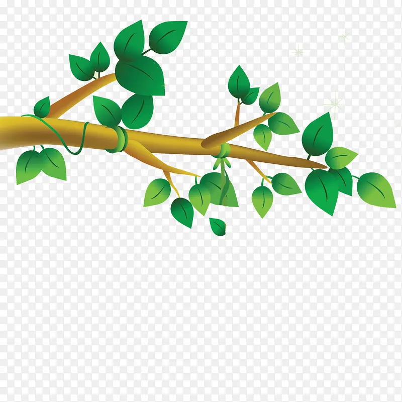 卡通装饰植物树枝设计