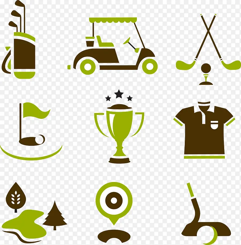 高尔夫球元素图标图案图片