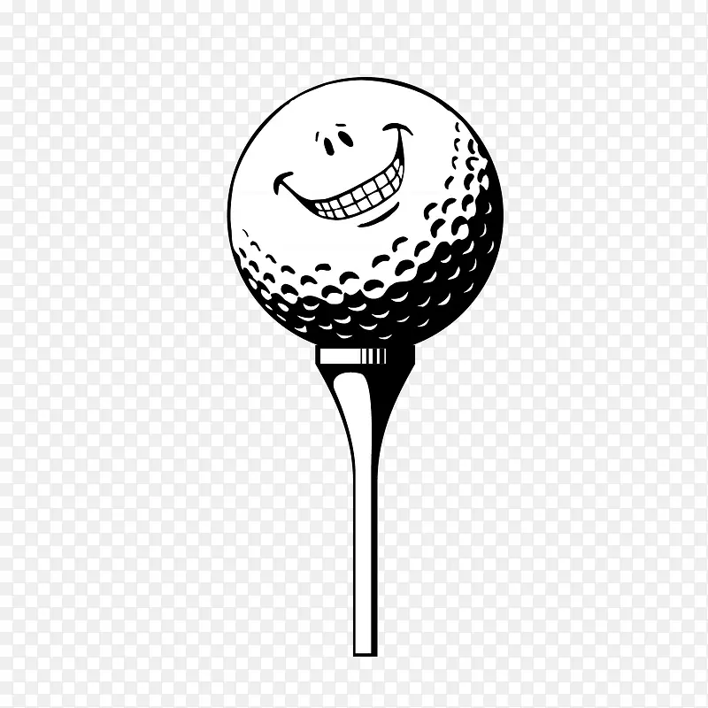 笑脸高尔夫球矢量素材