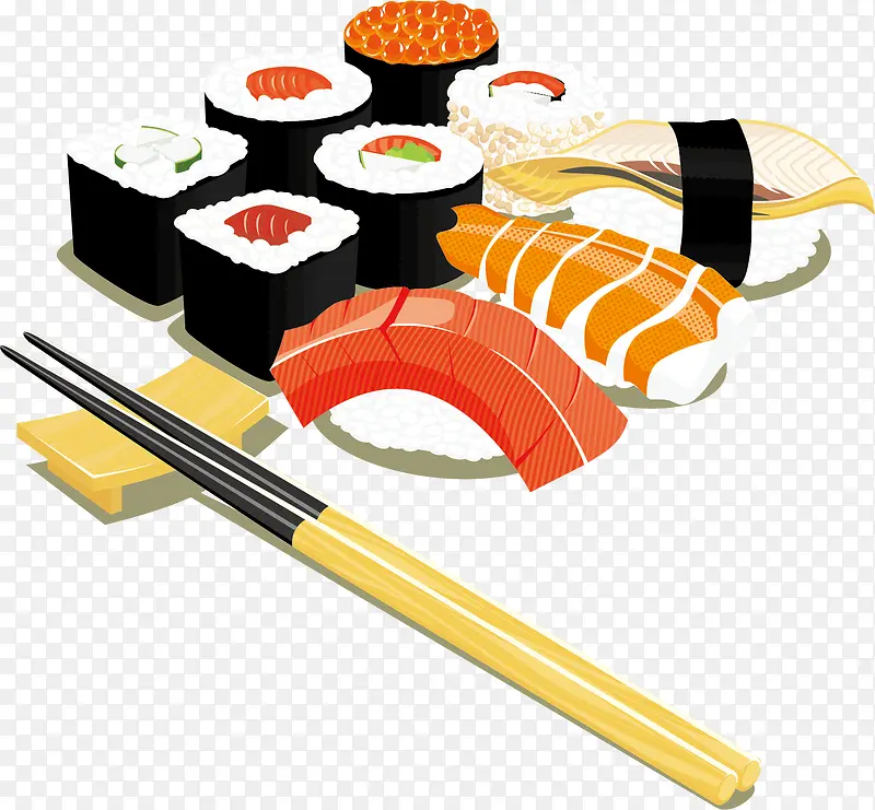 矢量图日本寿司米团