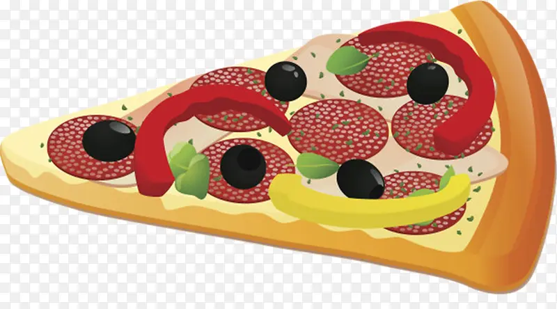 卡通美食草莓夏威夷披萨
