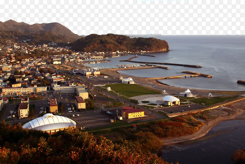 异域的日本北海道渔港免抠