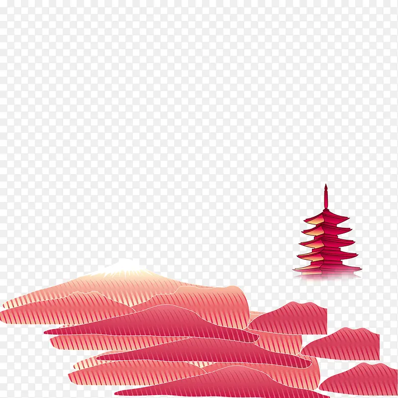 红色日式海报素材