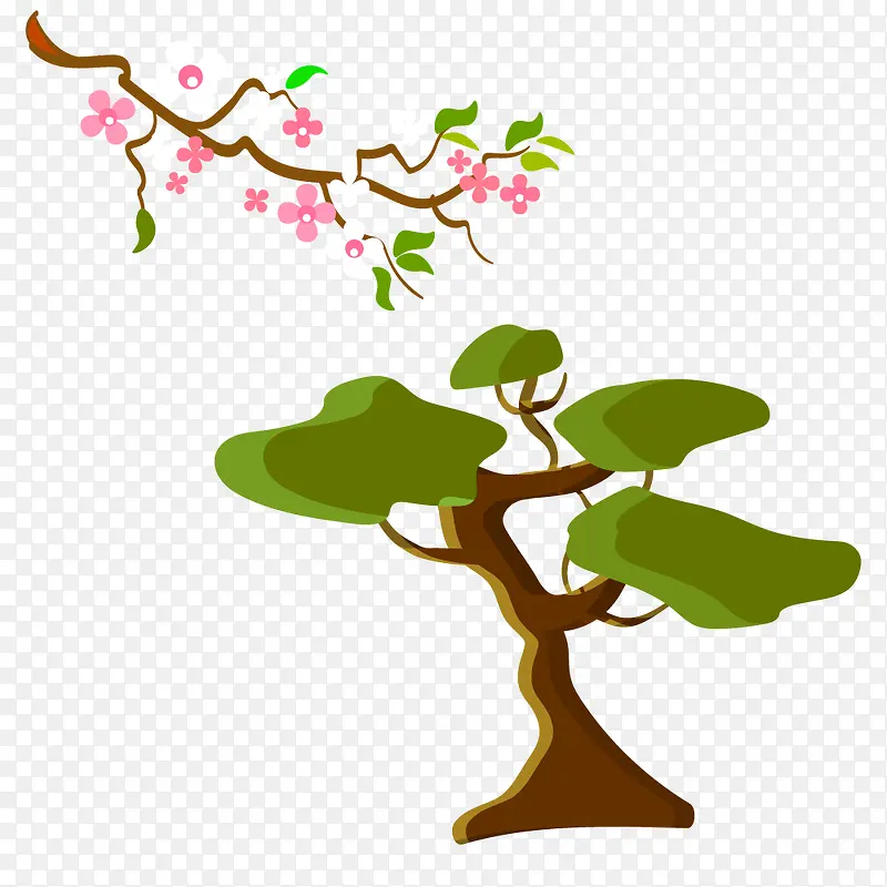 日本春天植物手绘