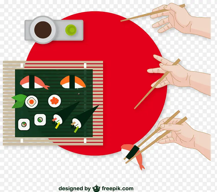 日式料理和筷子的用法免费下载