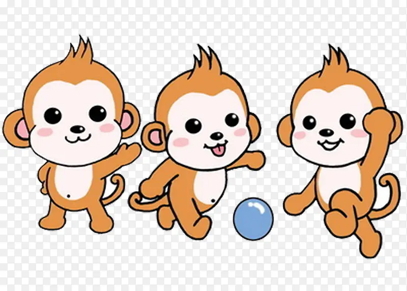 三只小猴子免抠图案