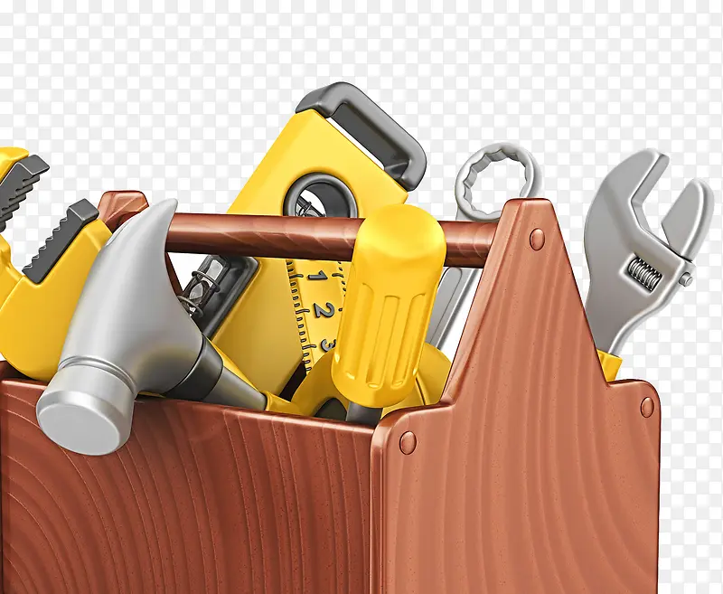 装修工人工具木箱