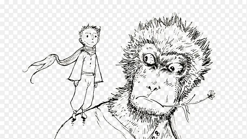 猴子人手绘免费免扣元素下载