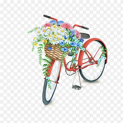 自行车和花