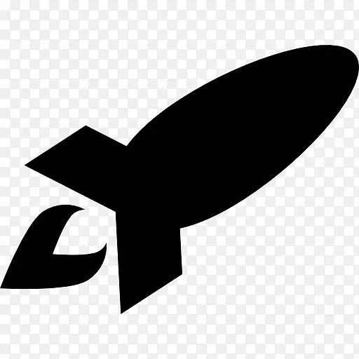火箭的黑色形状图标