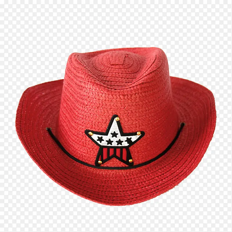 牛仔红色草帽