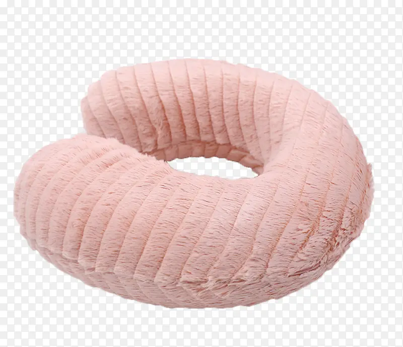 粉色毛绒u型枕