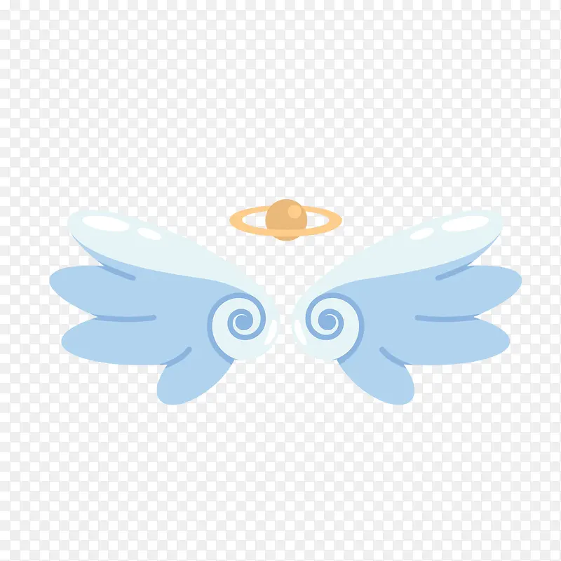 可爱蓝色天使翅膀