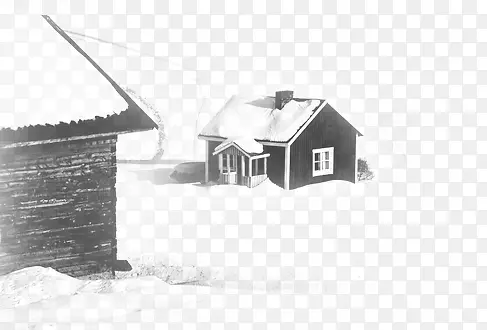 冬天下雪房子矢量