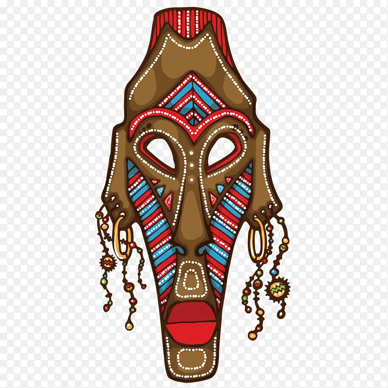 非洲传统图案马头面具
