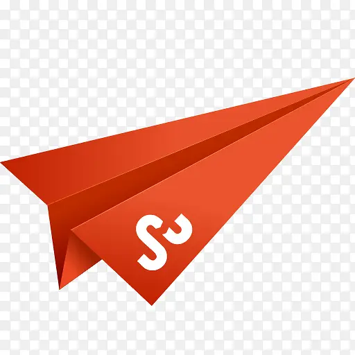 橙色折纸纸飞机社会化媒体Stu