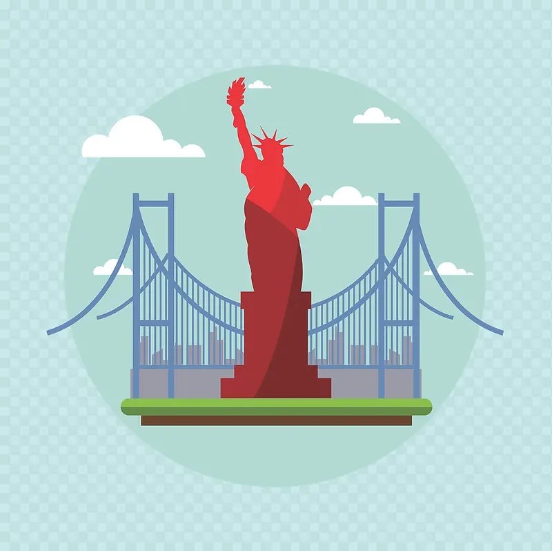 纽约自由女神像矢量图