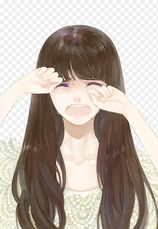 手绘痛苦少女PNG图片素材下载_图片编号qjebgzzm-免抠素材网