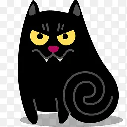 黑猫坐着的万圣节PNG图标