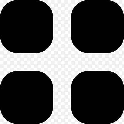 四黑色按钮键盘圆形广场图标