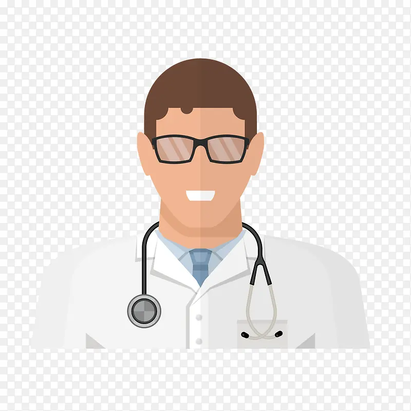 矢量卡通手绘医学男医师免抠图P