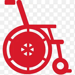 轮椅红色的medical-icons