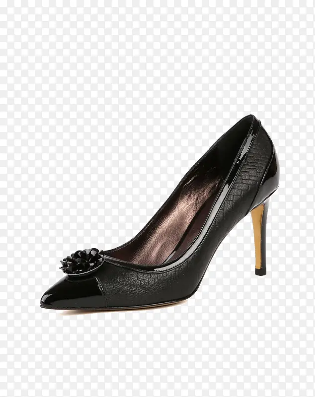 2016新品黑色羊皮革浅口单鞋