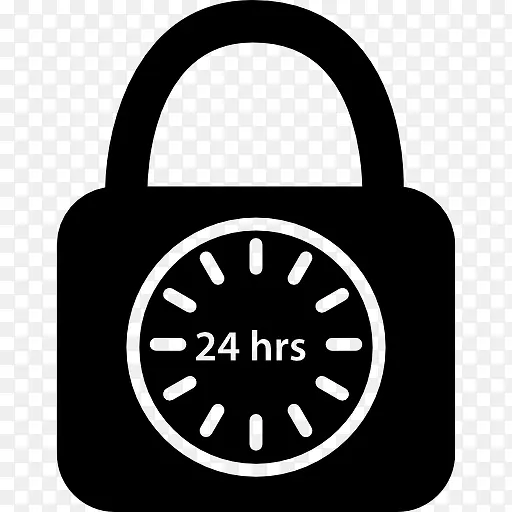 挂锁符号安全一天24小时图标