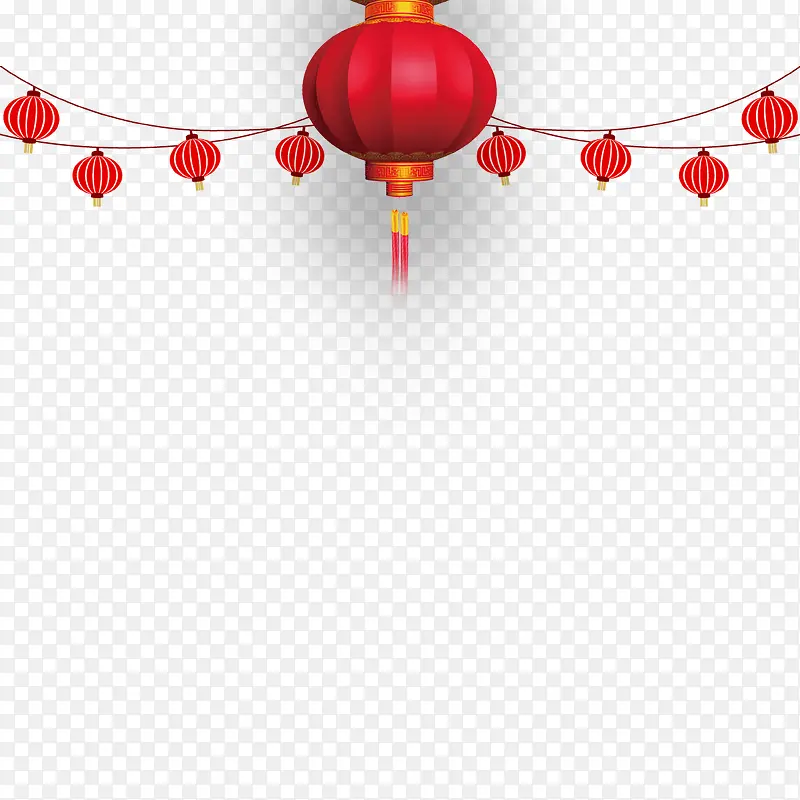 红色春节灯笼悬挂庆祝