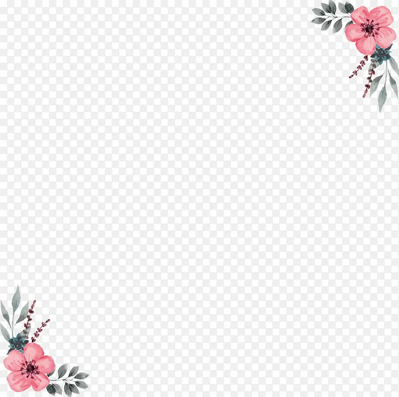 手绘财税蔷薇花装饰边框
