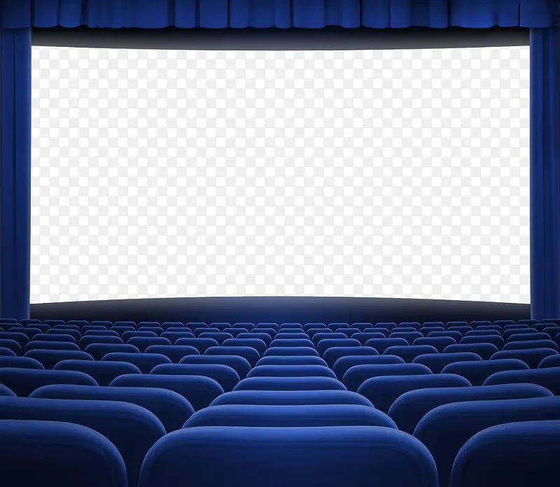 蓝色影院舞台看台椅