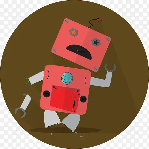 安卓破碎吉祥物机械金属机器人机