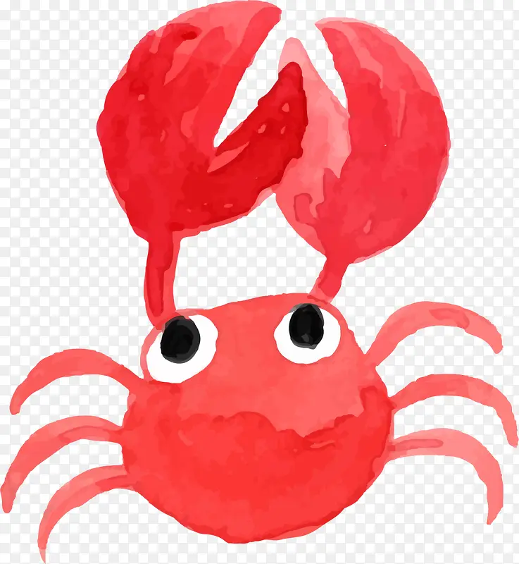 世界海洋日手绘红色螃蟹