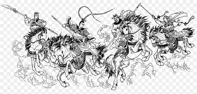 线描古代人物